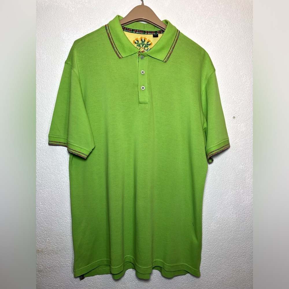 Robert Graham Yellow and Green Embroidered Fabric